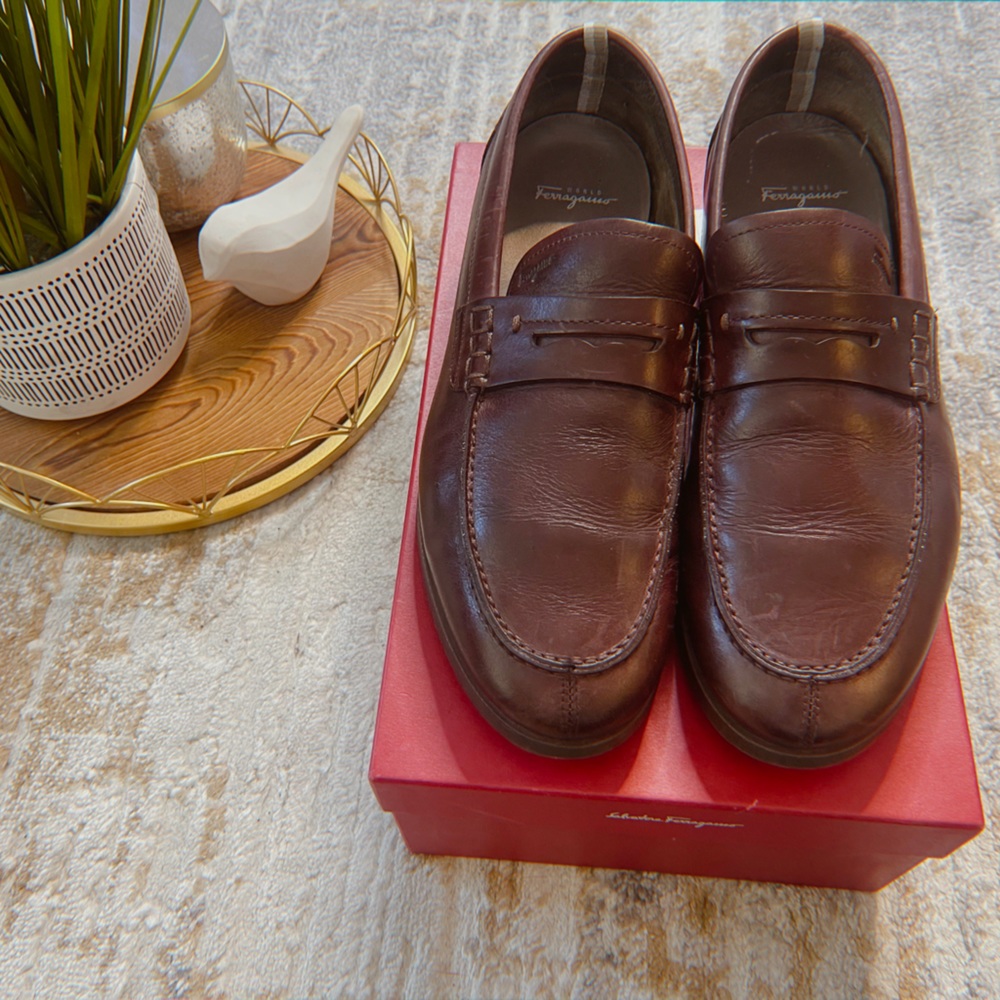 Salvador Ferragamo Brown Dress Shoes